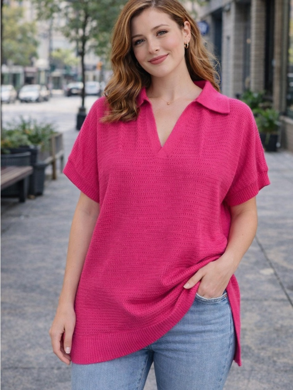 Vibrant Pink Knit vest